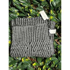 rebecca minkoff two tone rib scarf heather gray nwt